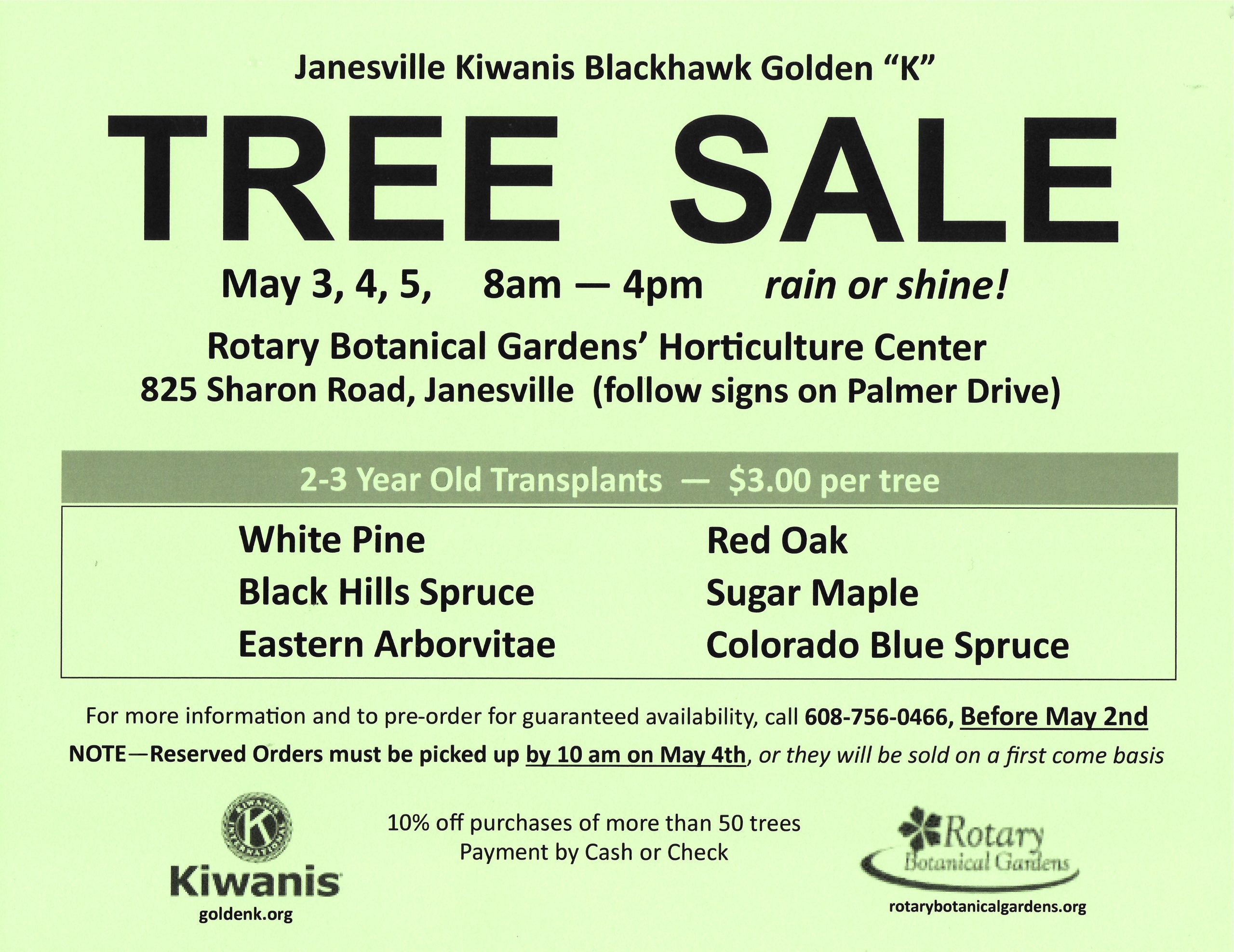 2024 Tree Sales May 3-5